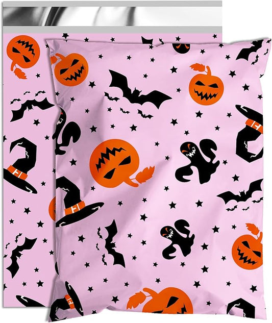Halloween Poly Mailer 12x15.5 Inch 50 Pcs, Waterproof Shipping Bags for Clothing, Tear-Resistant Mailier Bags, Strong Mailing Bags with Self-Seal - Purple-DeskLoop Office