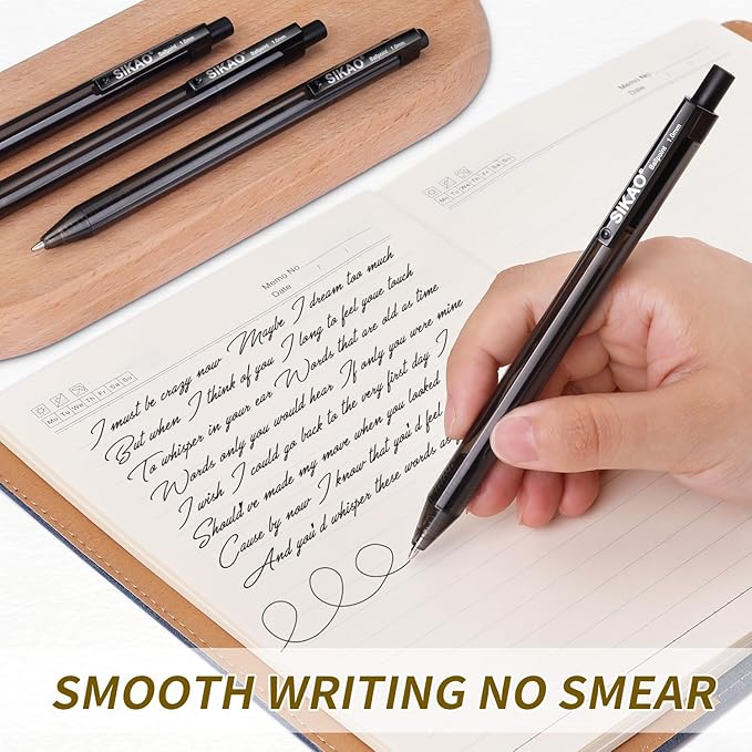 Pens Bulk, Black Pens, 60Pack Ballpoint Pens for Smooth Writing Pens No Smear, Black Ink Pens Medium Point 1.0mm, Retractable Pens, Click Pens, Ball Point Pens, Server Pens, School Office Supplies-DeskLoop Office