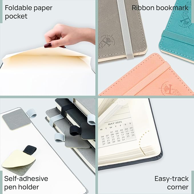 POPRUN Planner 2025-2026 (Large - 8.5'' x 10.5'') Academic Weekly Calendar (July 2025 - June 2026) with Hourly Time Slots, Monthly Tabs, 100GSM Thick Papers, Leather Soft Cover - Green-DeskLoop Office