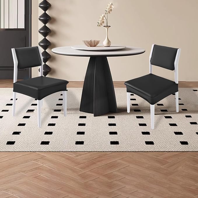 CWK Waterproof PU Leather Dining Chair Covers Set of 4-Stretchable Chair Seat Slipcovers, Removable & Washable Protector for Dining Room,Home,Office,Wedding,Rear Covers (PU-Back)-DeskLoop Office