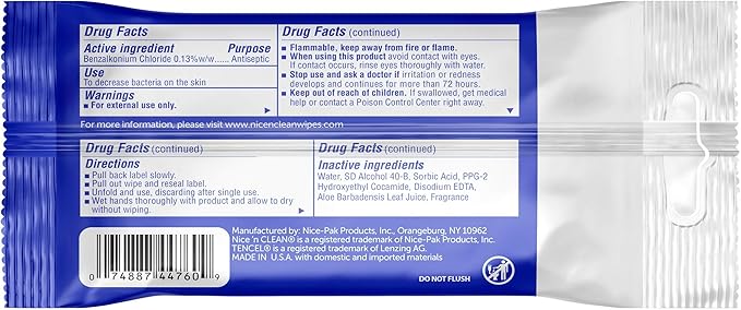 Nice 'N Clean Sensitive Skin Wet Hand Wipes Infused with Aloe & Vitamin E, Blue, 400 Count-DeskLoop Office