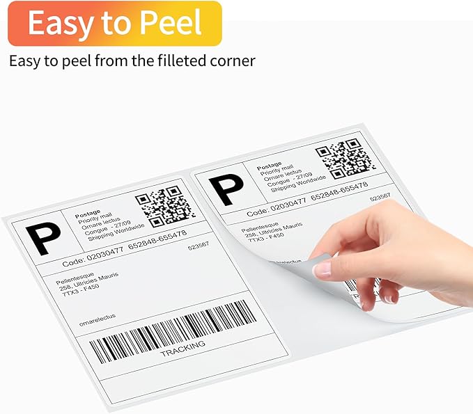 Coopaty Half Sheet Shipping Labels 8.5" x 5.5" Sticker Labels for Laser & Ink Jet Printers, 2 Per Page Self Adhesive Mailing Labels for Packages (100 Sheets, 200 Labels)-DeskLoop Office