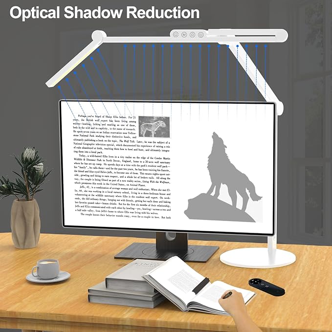 Micomlan Architect Desk Lamp for Home Office, 24W Adjustable Led Desk Light with Remote, 1500LM Bright Dimmable Computer Table Light Rotatable Office Lamp with Base for Cafting Monitor-DeskLoop Office