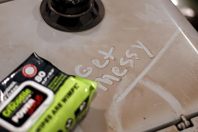 Crocodile Cloth Power Scrub - 40 (15" x 10") Heavy Duty Cleaning Wipes. Safe on Skin & Multiple Surfaces. Infused with Aloe & Vitamin E. Textured, Large, Pre-Moistened & Absorbent.-DeskLoop Office