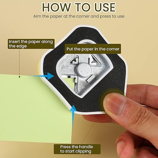 MyArTool 3 in 1 Chamfer Corner Punch, 3 Way Craft Paper Corner Cutter for Paper Crafts, Laminate, Cardstock, Business Card, DIY Projects, Photo, Card Making and Scrapbooking-DeskLoop Office