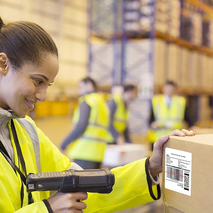 BESTEASY Sticker Labels Compatible Laser/Ink Jet Shipping Labels (8000 sheets, 6 up-3-1/3" x 4")-DeskLoop Office