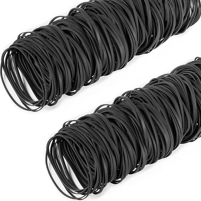 AMUU Black Tactical Rubber Bands Size 33 - 200 Pieces for Office Supply, Home, Money, File Folders - Strong Elastic Bands-DeskLoop Office
