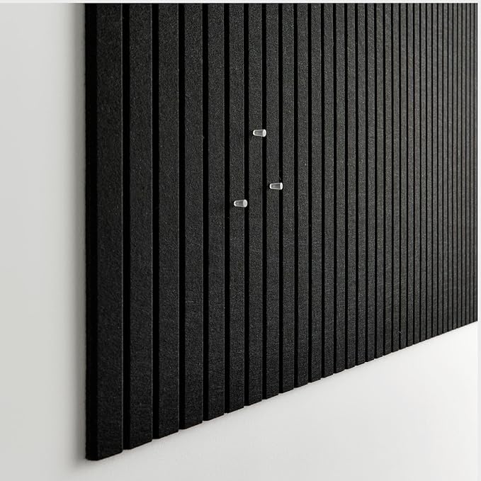 Large Cork Boards for Walls Black Felt Board Alternative - Slat Wall Paneling, Felt Bulletin Board Tiles for Office Decor, Push pin Board Office Wall Organizer -12-Pack (Black)-DeskLoop Office