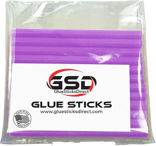 Mini Size Hot Melt Glue Sticks for Glue Gun - Bulk 4in Translucent Purple Glue Sticks - Great for Art Craft Repairs & Compatible w/Most Glue Guns - 5/16" X 4" (24 Sticks) - USA Made-DeskLoop Office