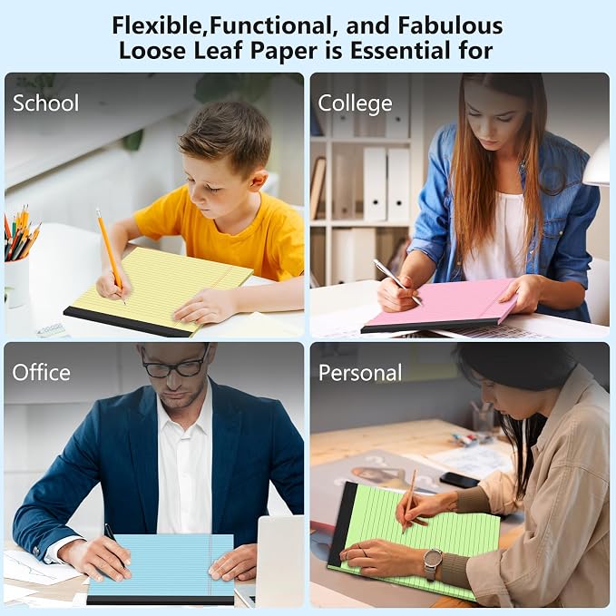 Colored Legal Pads 8.5 x 11 Note Pad, 6 Pack Lined Paper Wide Ruled Notebook - Image 7