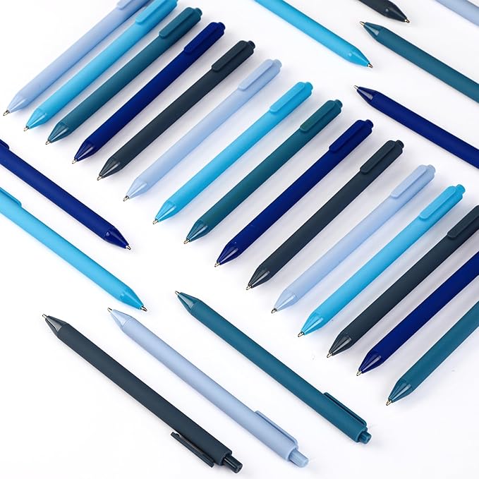 100 Pcs Ballpoint Pens Bulk Retractable Writing 1. 0 mm Black Ink Cute Pens Smooth Writing Color Fancy Gift for Teacher Student Employee Office School Home Baby Shower Supplies (Blue Series)-DeskLoop Office