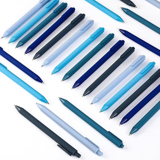 100 Pcs Ballpoint Pens Bulk Retractable Writing 1. 0 mm Black Ink Cute Pens Smooth Writing Color Fancy Gift for Teacher Student Employee Office School Home Baby Shower Supplies (Blue Series)-DeskLoop Office