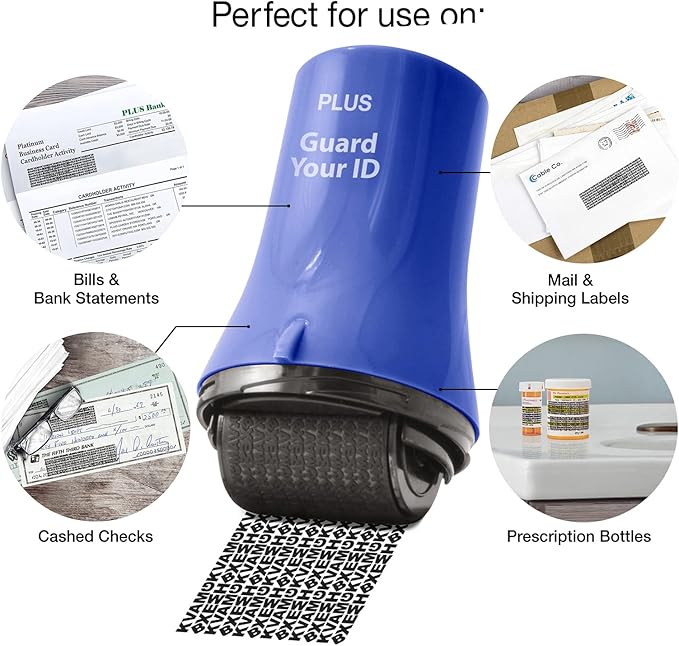 Wide Advanced Security Roller by Guard Your ID for Fast and Easy Privacy Protection, As Seen on TV (3-Pack, Blue)