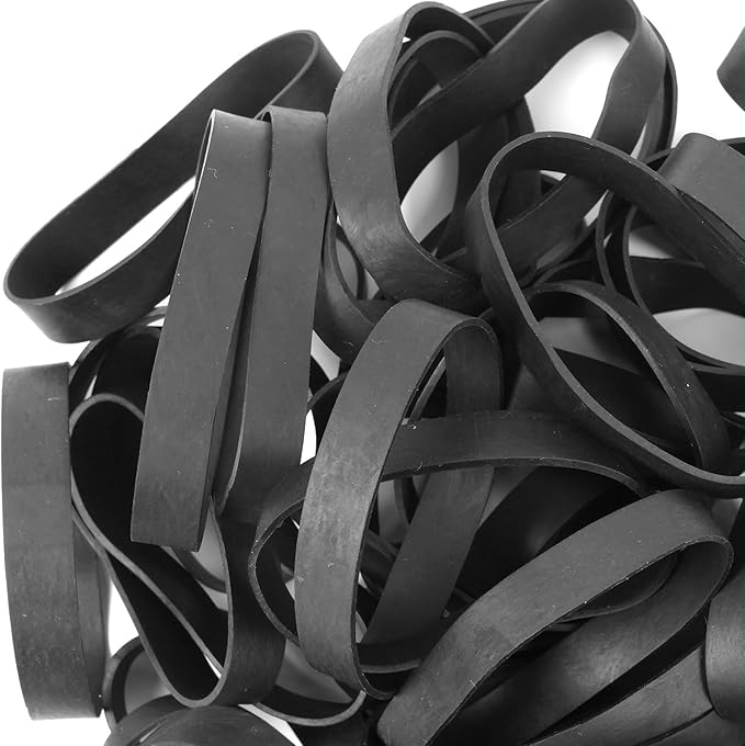 AMUU Rubber Bands Size #84 Tactical Rubber Bands Black Elastics Bands 50 Pack Wide Thick for Office Supplies File (3-1/2" x 1/2'')-DeskLoop Office