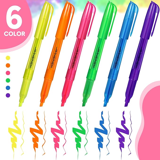 Thenshop 30 Pcs Highlighter Bulk Pack Assorted Colors Highlighter Markers Chisel Tip Fluorescent Pens for Office Classroom Back to School Supplies-DeskLoop Office