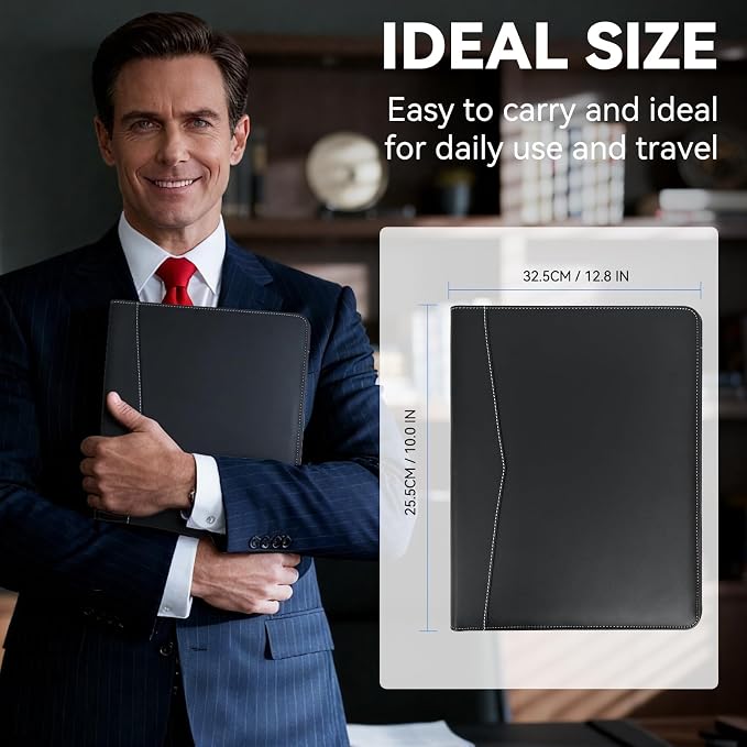 Professional Padfolio Portfolio Folder – Faux Leather Resume Organizer - Image 8