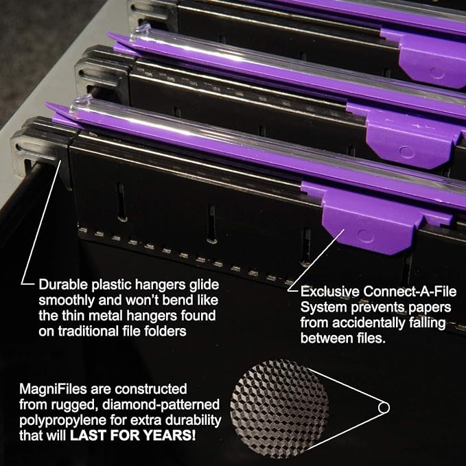 Ultimate Office MagniFile Hanging File Folders V Base Letter Size with 11 inch Magnified Indexes That Double The Size of Your File Titles to Find Files Fast. (Set of 20 Assorted)-DeskLoop Office