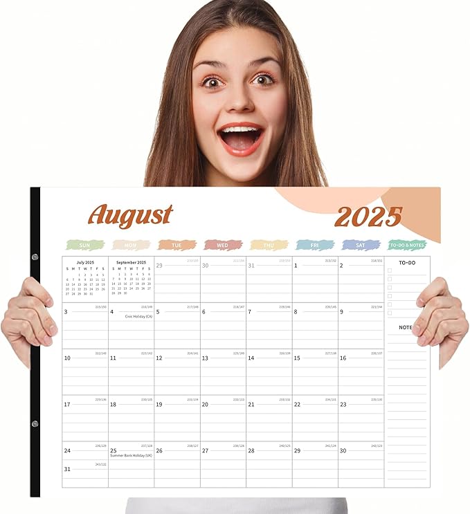 Desk Calendar 2025-2026, Desk Calendar Large 22x17, 18 Months Desk Top Calendar, From July 2025 to December 2026 with To Do & Notes, Holiday & Julian Date for Home, School & Office-DeskLoop Office