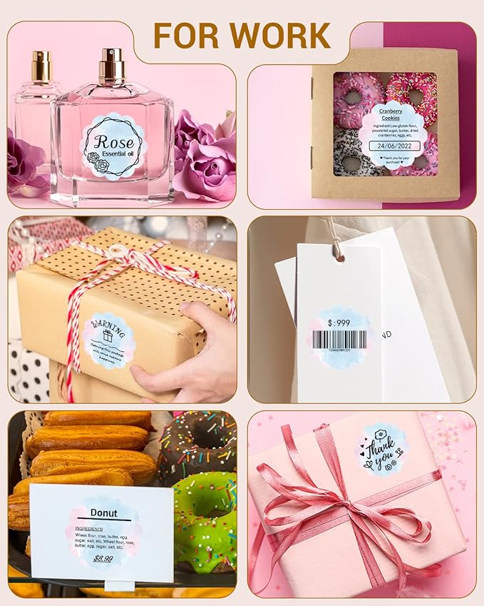 Phomemo Flower 2" Color Round Label Stickers Roll for Thermal Printer for Small Business Supplies - Commercial Grade Thermal Labels for Custom Stickers Personalized & Business Logo - 500pcs / Roll-DeskLoop Office