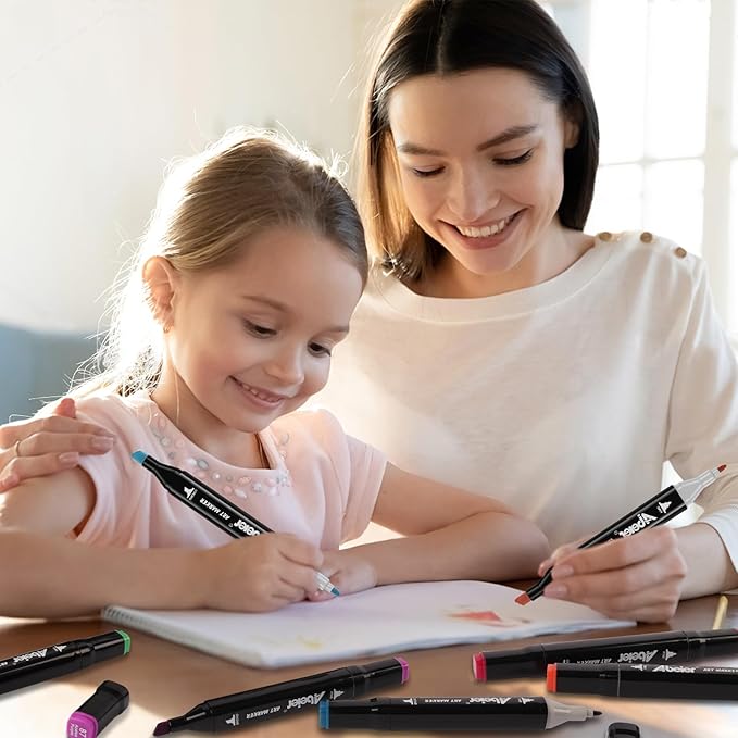 204 Alcohol Markers Set, Dual Tips Blender Art Markers for Drawing, Permanent Sketch Marker for Kids adult coloring, Alcohol Based, Adults Coloring and Artist Illustration.-DeskLoop Office