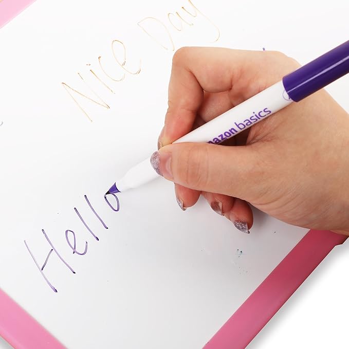 Amazon Basics Low Odor Ultra Fine Tip Dry Erase White Board Markers, Assorted Colors, 12-Pack-DeskLoop Office