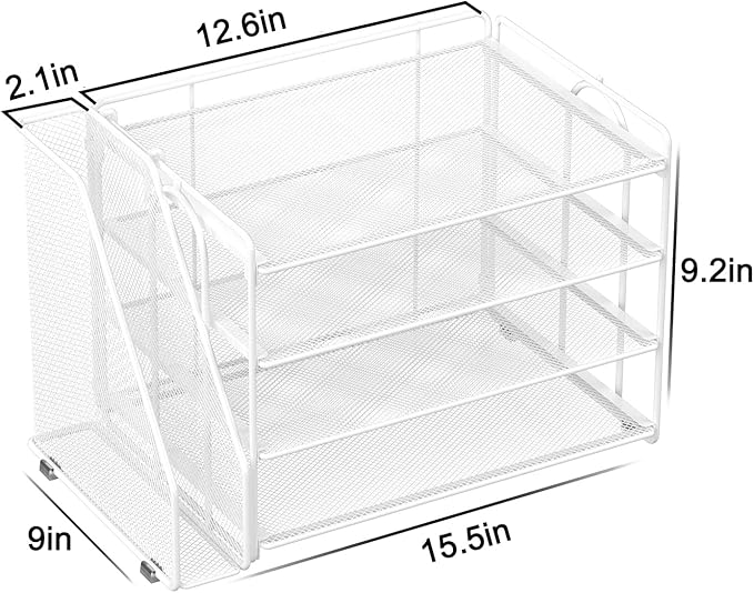 Spacrea Desk Organizers and Accessories, Paper Organizer for Desk with File organizer, Desk Accessories & Workspace Organizers for Office Supplies (White)-DeskLoop Office