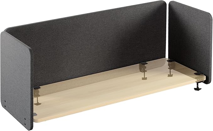 VIVO Clamp-on Privacy Panels 60 x 24 inch (x1), 24 x 24 inch (x2), Sound Absorbing Cubicle Desk Dividers, 3 Acoustic Partitions, Dark Gray, PP-3-V108D-DeskLoop Office