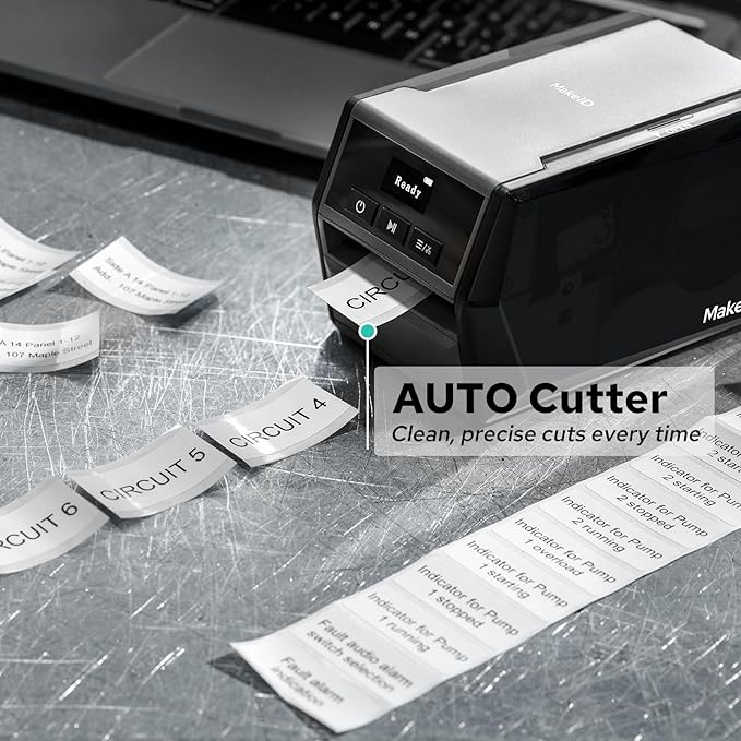 Makeid D50 Industrial Label Printer, Desktop Label Maker 2" Print Head, Mobile APP & PC Editor Compatible, 2600mAh Li-ion Battery, Come with 1.97" W x 26.24ft L Label Heavy-Duty Labeler for Job Sites-DeskLoop Office