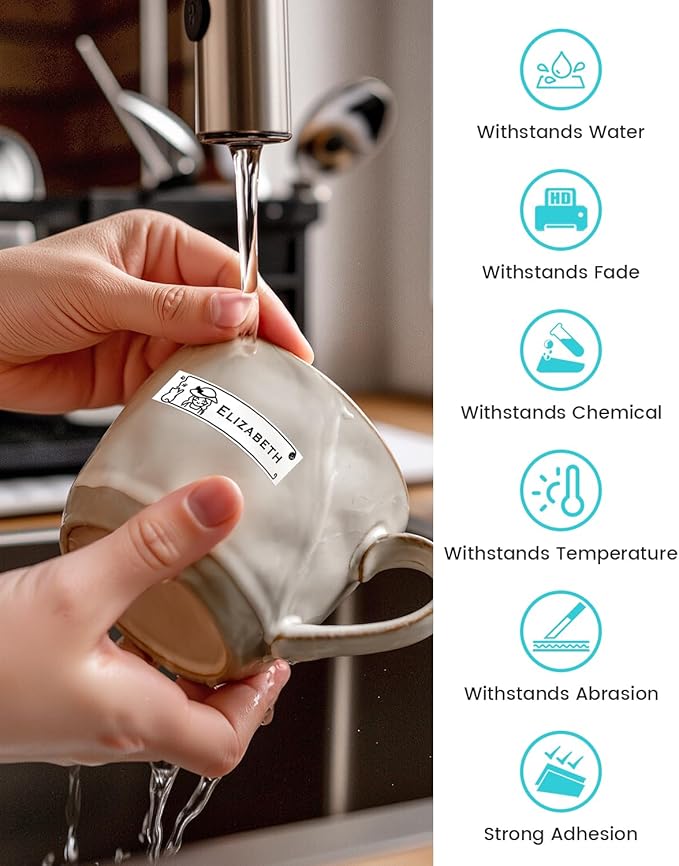 Airmall 12mm .47 Laminated White Tz Tape Compatible with Brother Label Maker Tape Refill TZe-231 TZe231 Replace for Brother P Touch D210 D200 D400 1280 1290 1880, Black on White 1/2 Inch, 5-Pack-DeskLoop Office