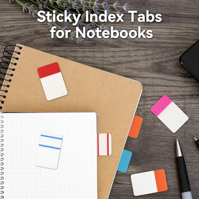 1 Inch Tabs for Notebooks, 960 Pieces Sticky Note Tabs File Index Tabs for Books, Binders, Papers, Documents, File Folders (48 Sets 12 Colors)-DeskLoop Office