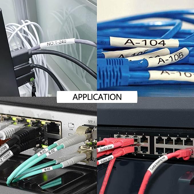 HSe221 HS221 HSE-221 HS-221 Heat Shrink Tubes Label Tape 3/8" (8.8mm) x 4.92 ft Compatible for PTD210 D400 D600 PTH300 PTE300 PTE500 PTE550W PTP700 PTP750WVP, Black on White, 2 Pack-DeskLoop Office