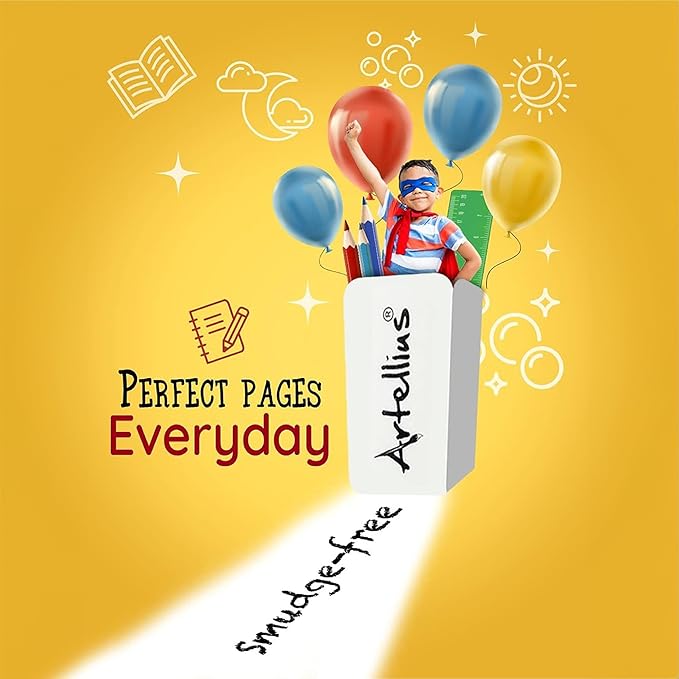 Artellius White Erasers - Large Size Latex & Smudge Free - Bulk School Supplies for Classrooms, Drawing, Teachers, Homeschool, Office, Art Class - Pack of 100 - Teacher Supplies-DeskLoop Office