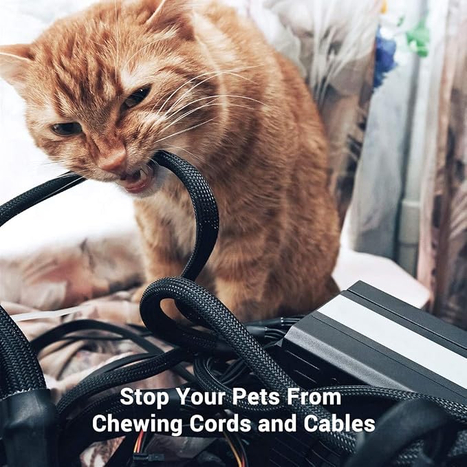 25ft - 3/4 Inch Cable Management Sleeve Protector, Wire Loom PET Expandable - Image 9