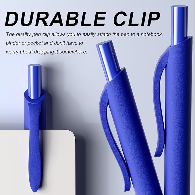 50 Pack Blue Ink Pens - Bulk Pens, 1.0MM Medium Point Ballpoint Pens, Smooth Writing No Bleed Retractable Ball Point Pen (Blue)-DeskLoop Office