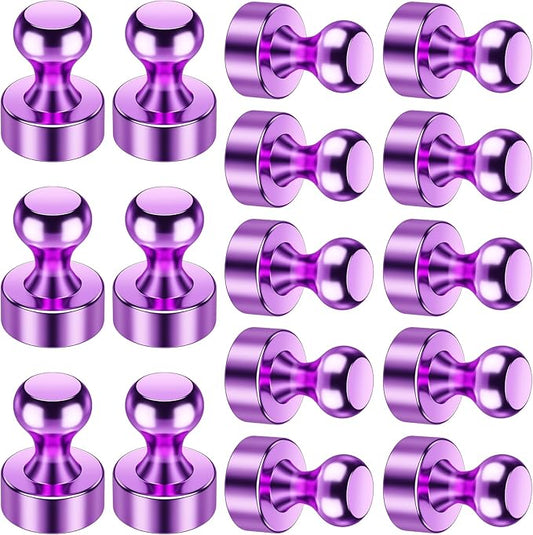 VNDUEEY 16 Pack Purple Fridge Magnets, Refrigerator Magnets Strong Whiteboard Magnet, Small Magnet for Fridge, Magnetic Push Pins for Home, Office, School, Locker, Adult-DeskLoop Office