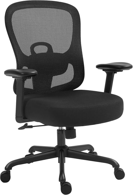ELABEST Ergonomic Office Chair,Home Desk Chair with Mesh Back,Adjustable Lumbar Support,Built-in Springs Wide Seat,Executive Task Chair with 3-D Big Armrests,Tilt Function,Computer Desk Chair-DeskLoop Office