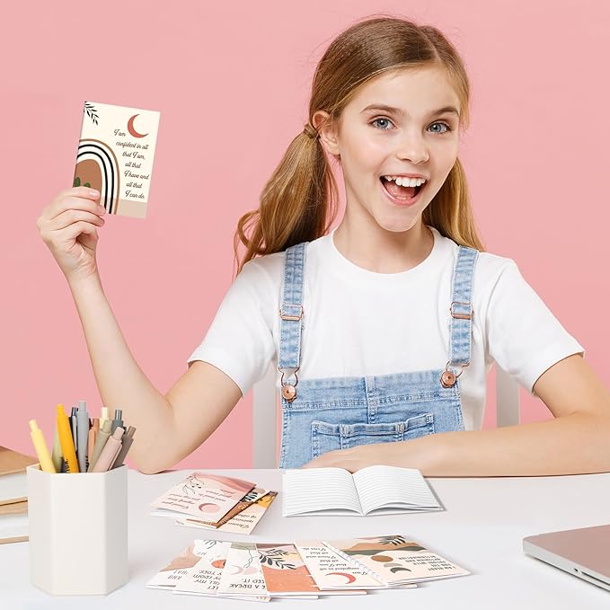 Mooliwe 12 Set/24 Pcs Positive Affirmation Gift Set Gratitude Notebooks with Pens Small Bags Motivational Encouragement Notepads Daily Affirmations Journal for Women Stress Relief Self Care(Rainbow)-DeskLoop Office