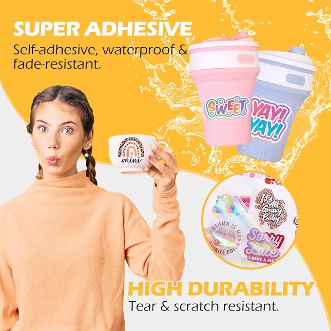 TECKWRAP Laminating Sheets Sticker Paper Laminate Sheets for Photo Paper Inkjet Printable Vinyl Squeegee Tools A4 30PCS Clear Overlay Transfer Paper, Matte Lamination Sheets, Holographic Stickers-DeskLoop Office