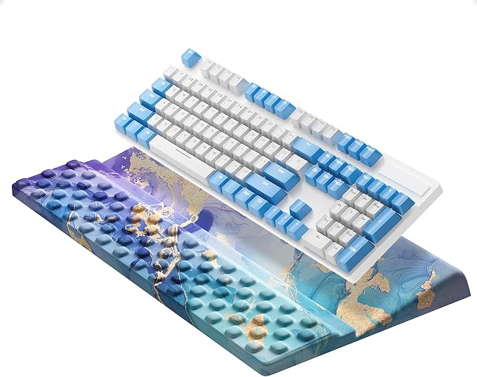 Ospelelf Computer Keyboard Stand Tilt with Wrist Rest, Comfy Ergonomic Keyboard Riser Holder for Desktop-DeskLoop Office