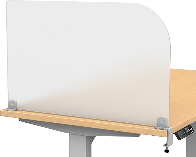 Desk Divider for Students and Desk Privacy Panel. Office Partitions and Ideal Cubicle Light Shield. Frosted Acrylic Clamp-on Desk Partition - 29” W x 18”H Divider-DeskLoop Office