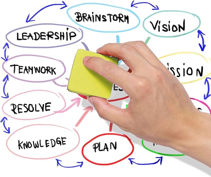 Magnetic Whiteboard & Chalkboard Cleansers, 48 Pack Small Dry Eraser, Magnetic Erasers (Yellor)-DeskLoop Office