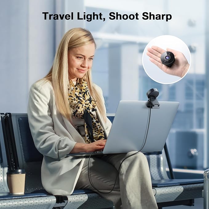 EMEET C950 4K Webcam for PC - 8 Megapixels 4K UHD, PDAF Autofocus, Noise-Canceling Mic, 70° FOV, 1080P@60FPS, Privacy Cover, USB 2.0 Plug&Play, No Tripod Hole, Ideal Webcam for Zoom/Teams/Google Meet-DeskLoop Office