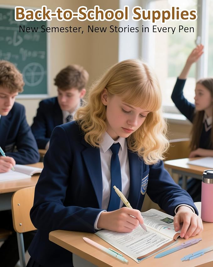 FIOVER Gel Pens, 6 Pcs 0.7mm Comfort Grip Quick Dry Black Ink Pens Fine Point Smooth Writing Pens, Cute Office Back to School Supplies Gifts for Women (6PCS Gradient Black Ink)-DeskLoop Office