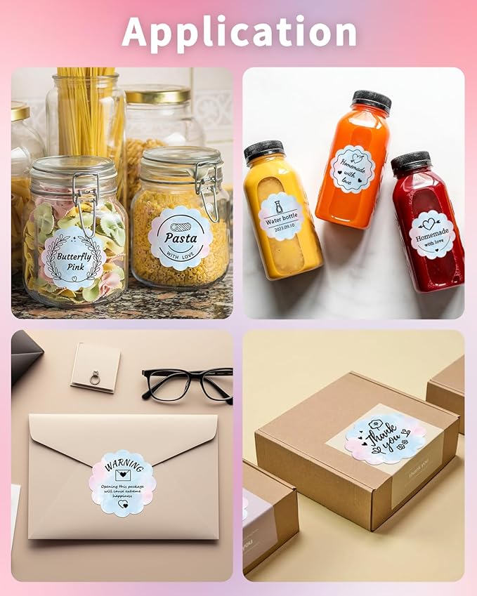 Phomemo 2" Pink Round Label Stickers Roll for 4X6 Thermal Label Printer for Small Business Supplies - 750pcs / Roll - Commercial Grade Thermal Labels for Custom Stickers Personalized & Business Logo-DeskLoop Office