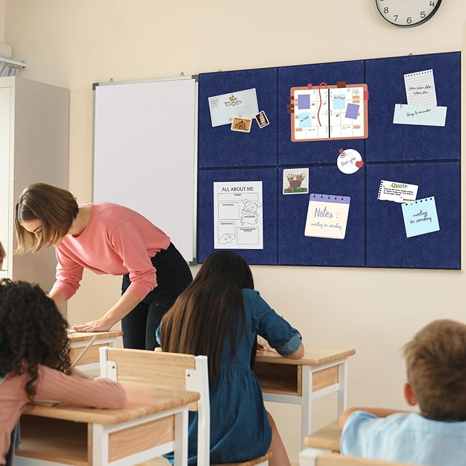 Smarpau Large Cork Board 48"x36", Bulletin Board for Walls, 12 Pack Pin Board Felt Corkboards with 35 Pushpins 50 Removable Security Stickers, Cork Boards for Office Home Decor-DeskLoop Office