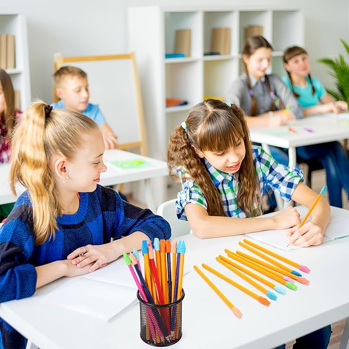 Crtiin 1000 Pcs Pencil Top Erasers Bulk Caps for Pencils Chisel Shape Erasers Toppers Classroom Party Favors Games Prizes Funny Pencil Eraser Cap for Kids Studying Supplies Home Office (Pastel)-DeskLoop Office