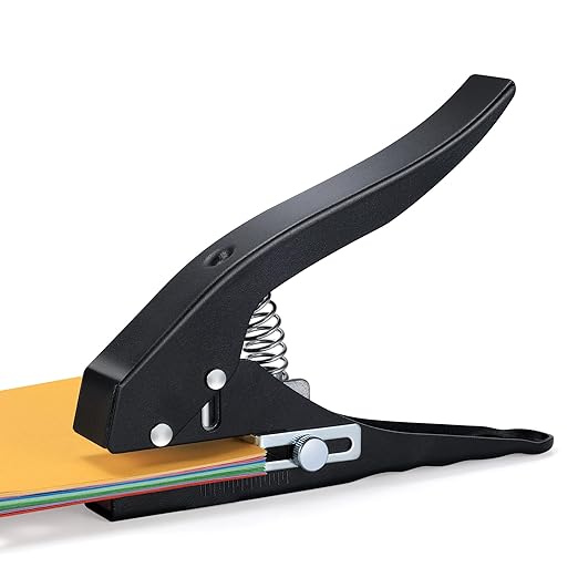 Hole Punch,Heavy Duty Hole Puncher Single,Paper Punch Portable Hand Held Long Hole Punch for Paper Cards Plastic Cardboard (15MM)-DeskLoop Office