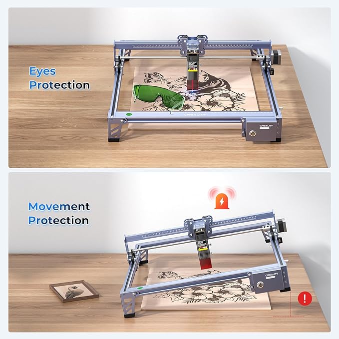 CREALITY FALCON 7500mW Laser Engraver, Laser Engraver and Cutter Machine for Beginners, Wood, Metal, DIY, Active Stop, Compresed Spot 0.06mm, 15.7"*16.3" Workspace-DeskLoop Office