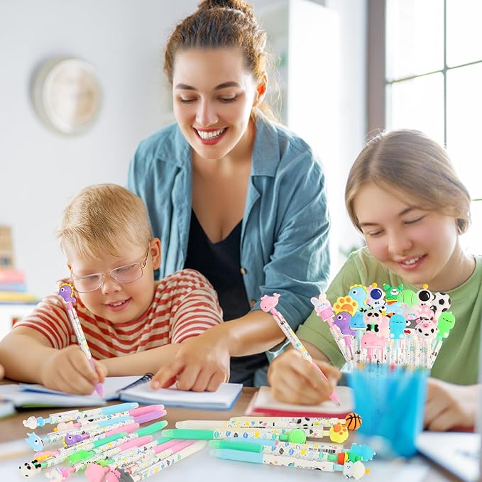 LiYiQ 24 PCS Erasable Pens Fun Cute Pens for kids Fidget Pens Blue Pens Kawaii Pens Stress Relief Rotating Pen for School, Office, Home Supplies-DeskLoop Office