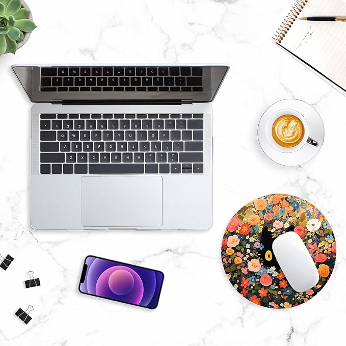 ITNRSIIET Round Mouse Pad with Stitched Edge Premium-Textured Waterproof - Image 7